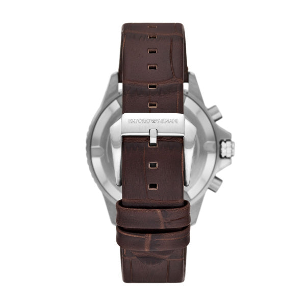 Emporio Armani Diver Brown Leather 43mm Mens Watch AR11486