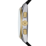Emporio Armani Claudio Black Leather 43mm Watch AR11498