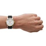 Emporio Armani Claudio Black Leather 43mm Watch AR11498