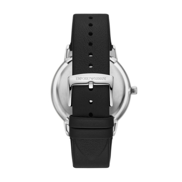 Emporio Armani Ruggero Green Dial Leather 43mm Watch AR11509