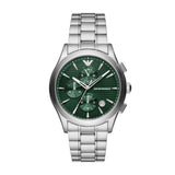Emporio Armani Paolo Quartz Silver Steel Green Dial 42mm Mens Watch AR11529