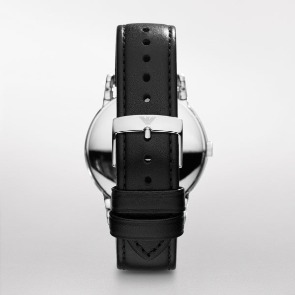 Emporio Armani Luigi Black Leather 41mm Mens Watch AR1692