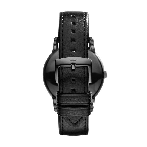 Emporio Armani Luigi Quartz Black Leather Black Dial 41mm Watch AR1732