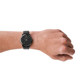Emporio Armani Luigi Quartz Black Leather Black Dial 41mm Watch AR1732