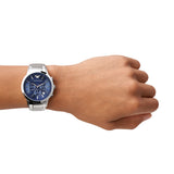 Emporio Armani Renato Quartz Silver Steel Blue Dial 41mm Watch AR2448