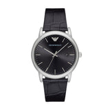 Emporio Armani Luigi Black Leather Mens Watch AR2500