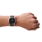 Emporio Armani Luigi Black Leather 43mm Mens Watch AR2500
