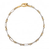 9ct Yellow & White Gold Figaro T-Bar Bracelet