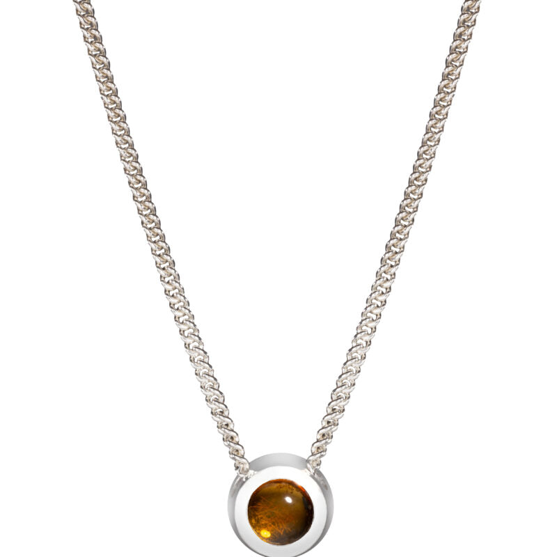 Maureen Lynch Balance Silver Small Amber / Peridot/ Amysthyst Pendant Necklace B12.14.15SM