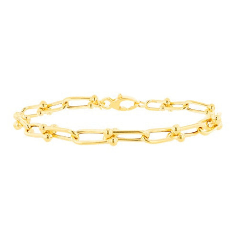 9ct Gold 6.5mm Industrial 19cm Bracelet
