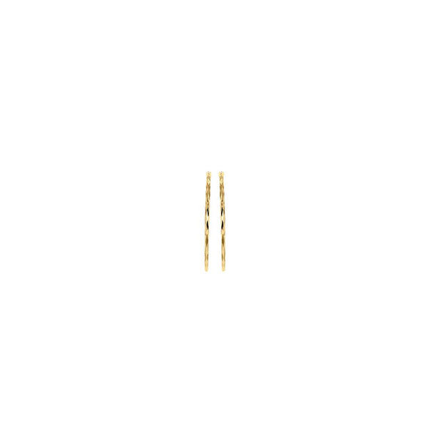 9ct Gold 33mm Faceted Hinged Hoop Earrings