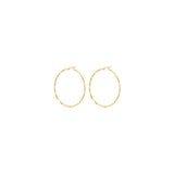 9ct Gold 42mm Faceted Hinged Hoop Earrings