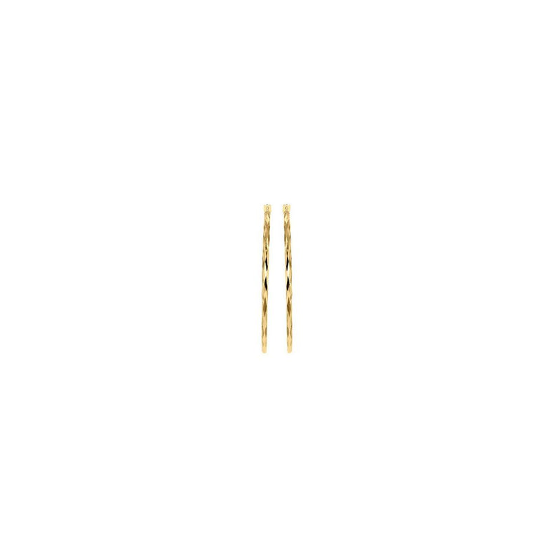 9ct Gold 42mm Faceted Hinged Hoop Earrings