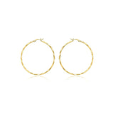 9ct Gold 42mm Faceted Hinged Hoop Earrings