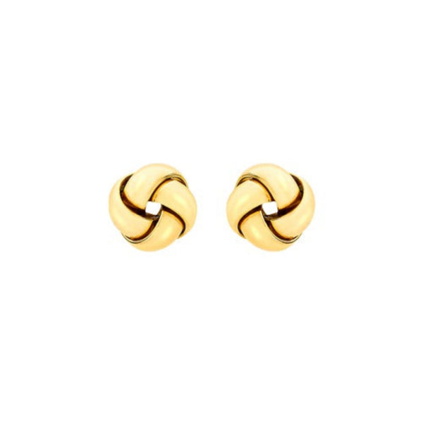 9ct Gold 9mm 4 Way Knot Stud Earrings