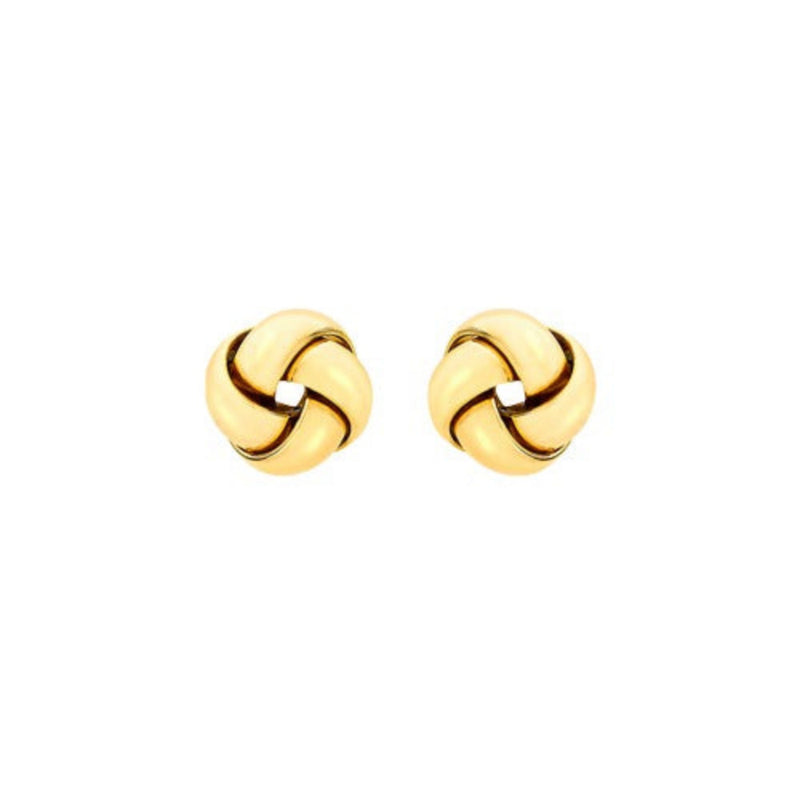 9ct Gold 9mm 4 Way Knot Stud Earrings