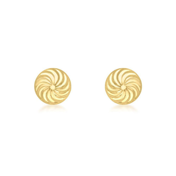 9ct Gold Swirl Stud Earrings