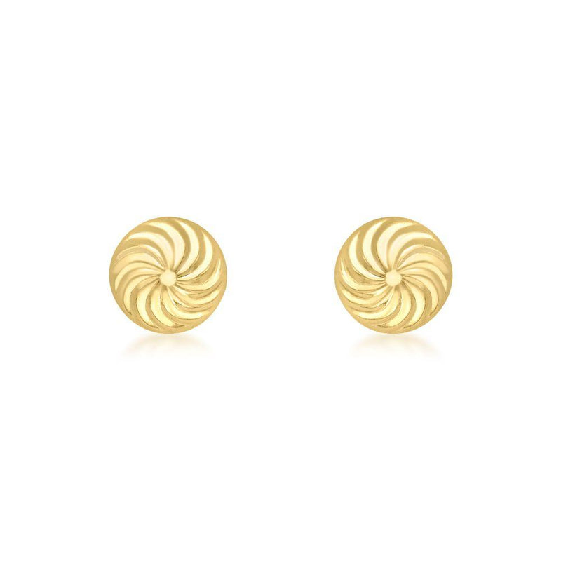 9ct Gold Swirl Stud Earrings