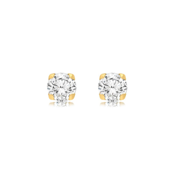 9ct Gold 5mm CZ Stud Earrings