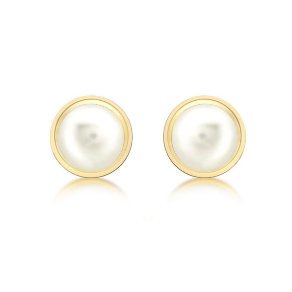 9ct Gold 7mm Freshwater Pearl Stud Earrings