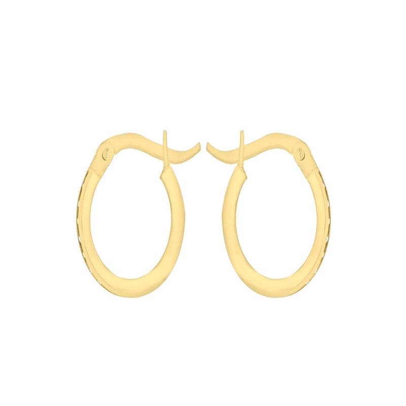 9ct Gold 13mm CZ Hoop Earrings