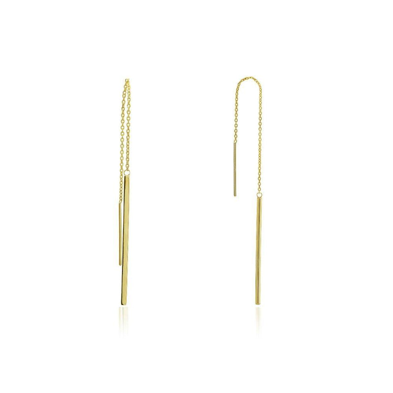 9ct Gold Pull Through Drop Earrings