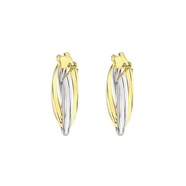 9ct Gold Two-Tone Twist 19mm Hoop Earrings