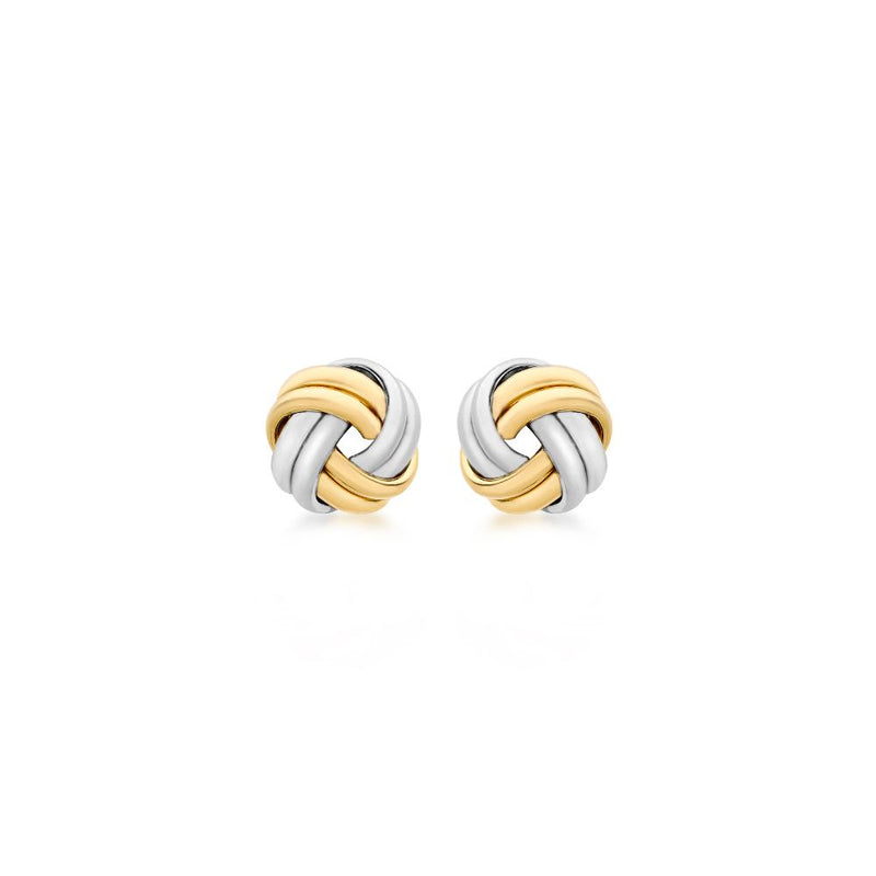 9ct Gold Two-Tone Knot Earrings