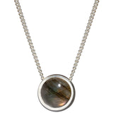 Maureen Lynch Balance Silver Medium Labradorite / Amber Pendant Necklace B31.33MED