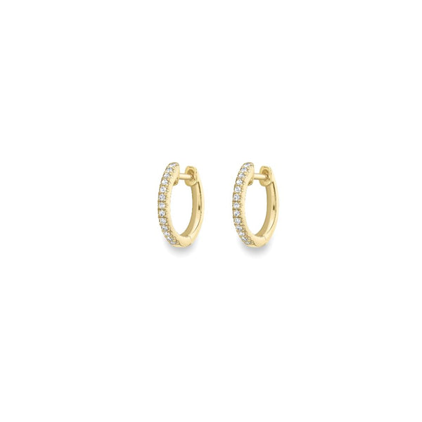 9ct Gold 0.90ct Diamond 10mm Huggie Hoop Earrings