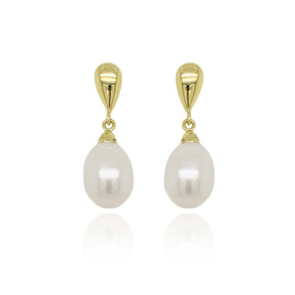 9ct Gold Culture Pearl Teardrop Earrings