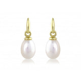 9ct Gold White Cultured Pearl Drop Earrings