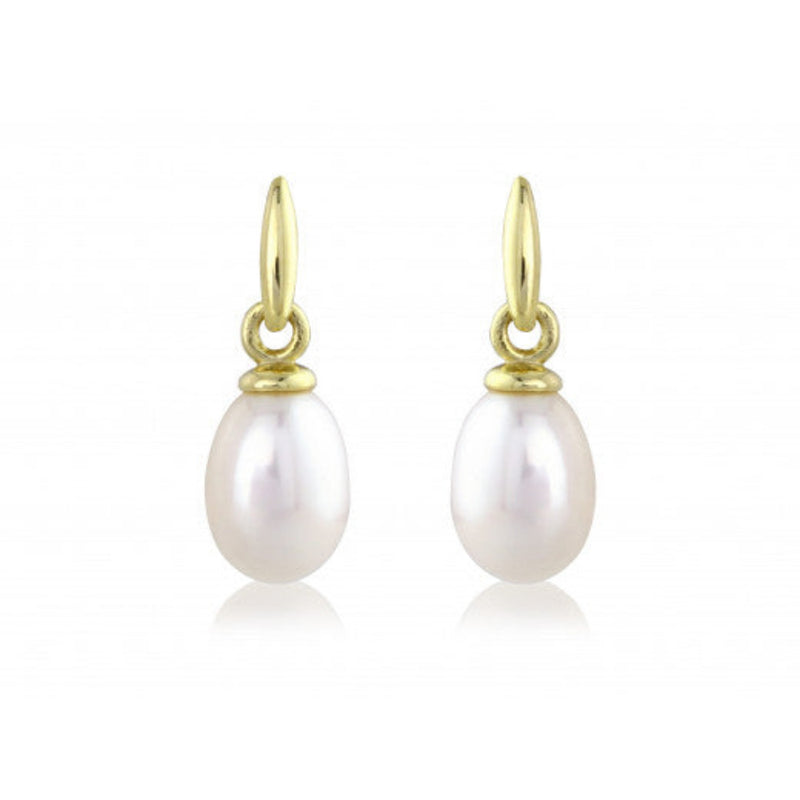 9ct Gold White Cultured Pearl Drop Earrings