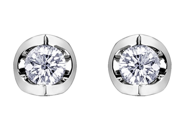 18ct White Gold 0.25ct Half Moon Diamond Earrings