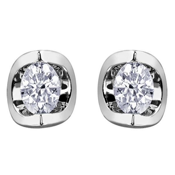 18ct White Gold Half Moon Diamond Earrings