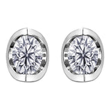 18ct White Gold 0.20ct Half Moon Diamond Earrings