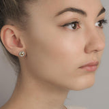 Enibas Beautiful Heart 22ct Gold and Sterling Silver Stud Earrings