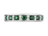 18ct White Gold Diamond & Emerald Ring