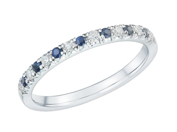 Platinum 0.18ct Diamond & 0.19ct Sapphire Ring