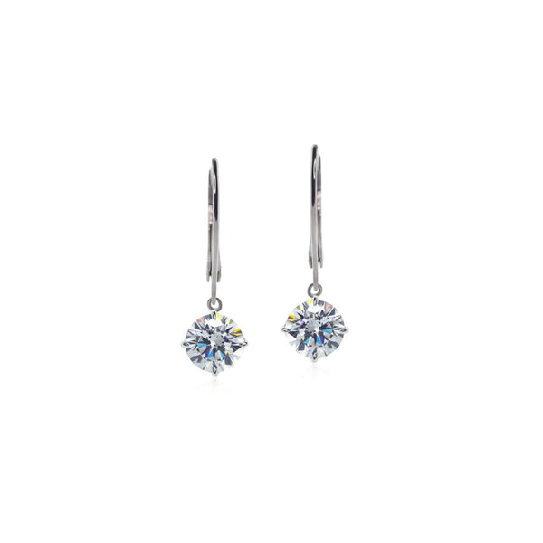 Carat London 9ct White Gold Briar Round Drop Earring