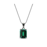 Carat London 9ct White Gold Fulton Emerald Necklace 