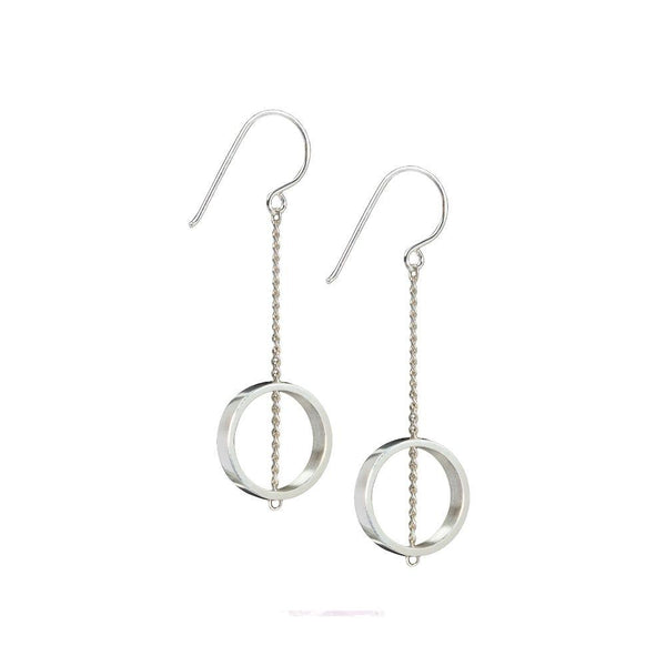 Maureen Lynch Circles Silver Drop Earrings