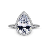 Carat London Sterling Silver Luella Pear Borderset Ring