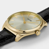 Cluse Féroce Petite Leather Black Alligator & Gold 31.5mm Ladies Watch CW11209