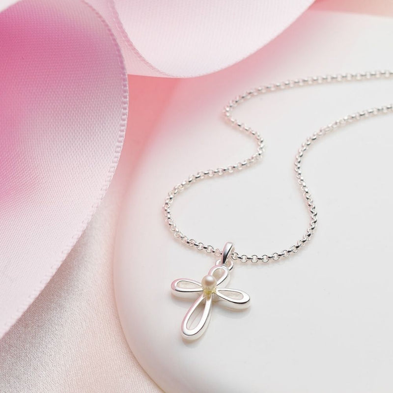 Molly Brown Cherish Pearl Cross Necklace MB241-03