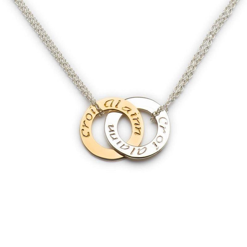 Enibas Croí Álainn 9ct Gold and Silver Double Necklace BH4GS