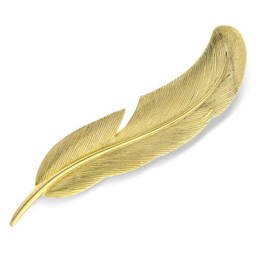9ct Gold Feather Sustainable Brooch