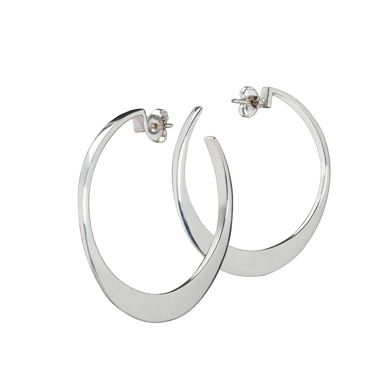 Maureen Lynch Circle of Dreams Sterling Silver Large Hoop Earrings