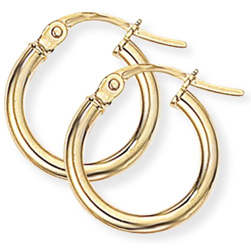 9ct Gold 14m Hinged Hoop Earrings