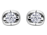 18ct White Gold 0.10ct Half Moon Diamond Earrings